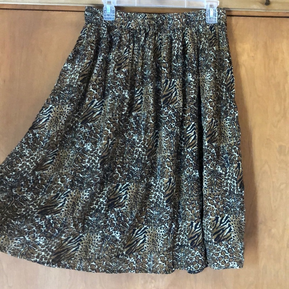 Lotus mixed animal print skirt
